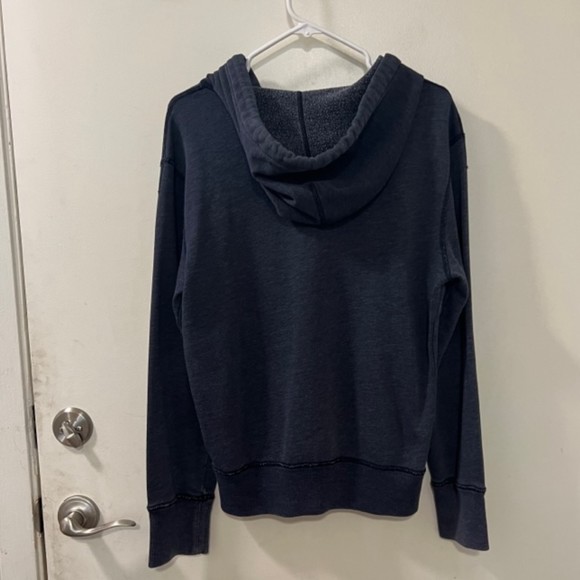 American Eagle Outfitters Blue Gray Full Zip Drawstring LS Hoodie Sweater Sz S/P - Picture 5 of 11